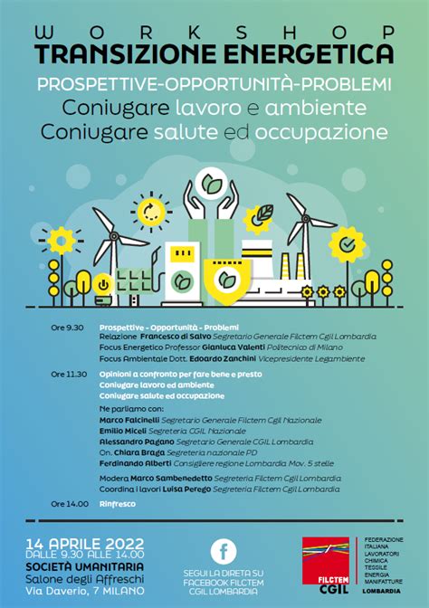 Transizione energetica prospettive opportunità problemi CGIL Lombardia