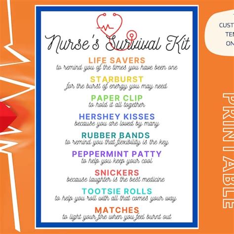 Nurses Week Survival Kit Template Printable Rn Week Etsy