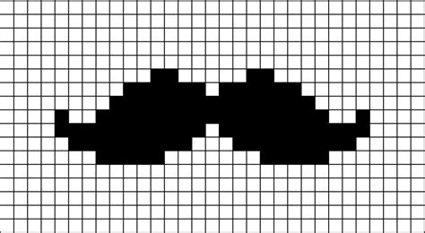 Moustache (English) Pixel Art | Pixel art, Easy pixel art, Pixel art ...