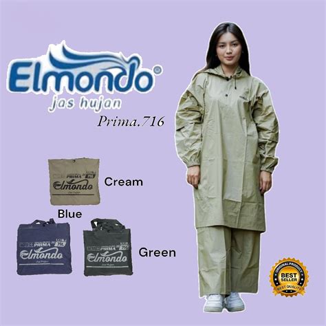 Jual Jas Hujan Setelan Ponco Celana Dewasa Elmondo Prima 716 Original