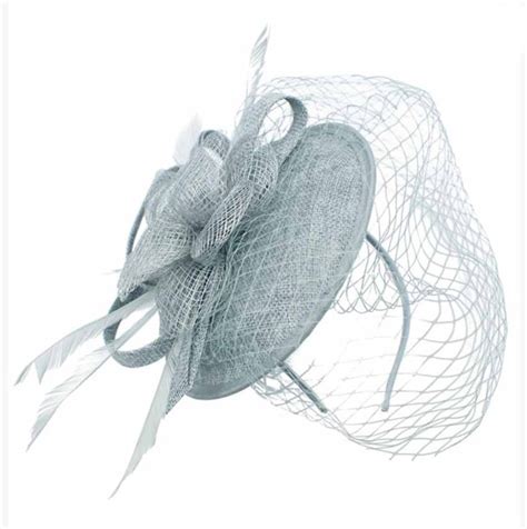 Light Grey Fascinator Fascinator Gray Fascinator Hat Derby Hat