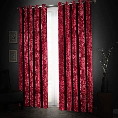 Ah Homeware Soft Crushed Velvet Curtains X Fully Lined Ring Top