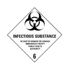 IMO IATA 6 2 Infectious Substance Bulk Labels 95 X 95mm