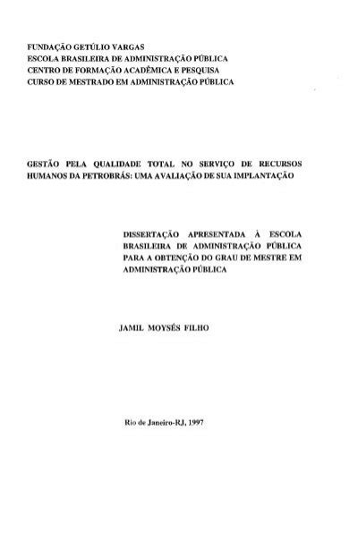 fundação getúlio vargas escola brasileira de administração pública