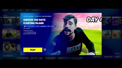 Tutorial Fortnite Survive 100 Days Floating Island Island Code How To Enter Youtube