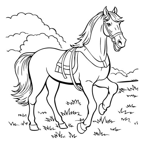 Cartoon Horse Coloring Page 26171463 Vector Art at Vecteezy