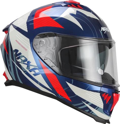 Kask motocyklowy Naxa F31 G Czarno Biały Niebieski Pinlock Opinie i