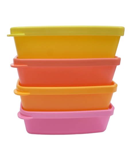 Tupperware Set Of 4 Square Storage Container Buy Online At Best Price