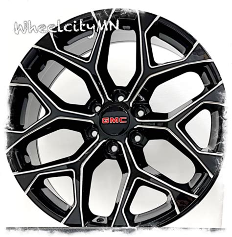 20 Black Milled Oe Replica Snowflake 5668 Rims Fits 2023 Gmc Yukon Sierra 6x55 Ebay