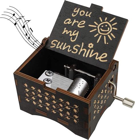 You Are My Sunshine Wood Music Box Laser Engraved Vintage Wooden