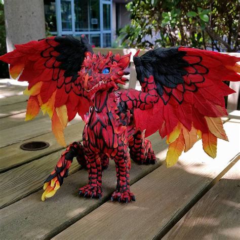 Red Feathered Dragon Sculpture by AstridMakosla on DeviantArt