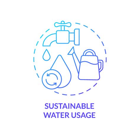 Sustainable Water Usage Blue Gradient Concept Icon Circular Economy