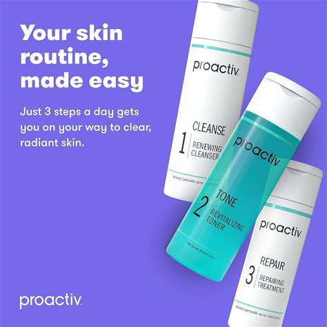 Proactiv 3 Step Acne Treatment Kit With Benzoyl Peroxide Face Wash