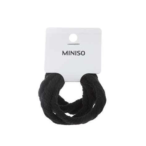 Textured Black Hair Tie 4 Pcs MINISO Bahrain