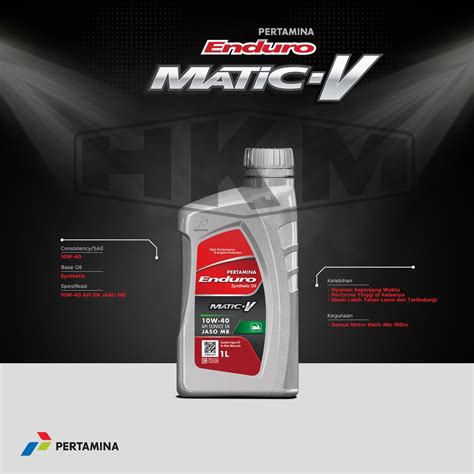 Jual Oli Motor Pertamina Enduro Matic V Liter W Scooter Nmax Lexi