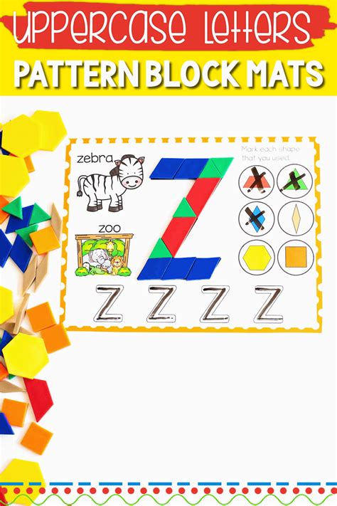 Free Printable Uppercase Alphabet Pattern Block Mats In 2022 Pattern