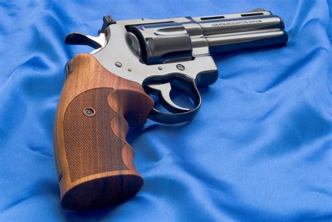 Colt Python In Royal Blue With 4 Barrel And Nill Grips Behance