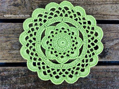 Rustic Flower Doily Pattern By Kristines Crochets Free Crochet Doily