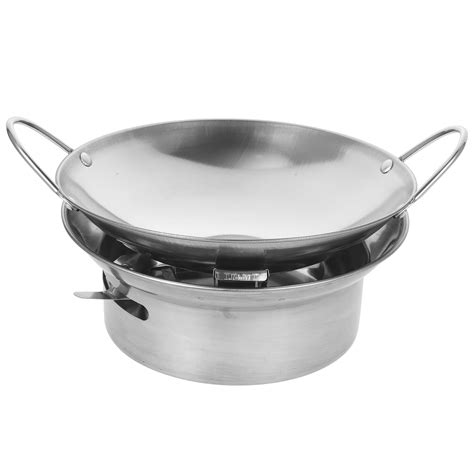 Masteelf 1 Set Of Stainless Steel Hot Pot With Alcohol Stove Alcohols Stove Portable Stoves