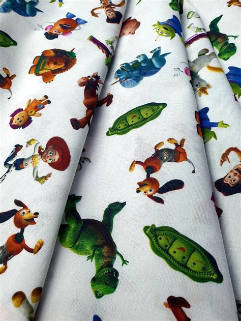 Toy Story Print 100 Cotton Fabric Cotton Fabric 58 Inch Etsy