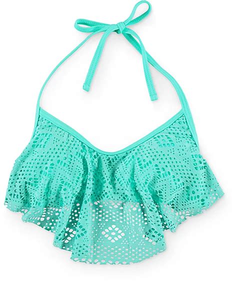 Malibu Island Mermaid Crochet Flounce Bikini Top Zumiez