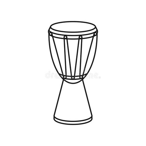 African Djembe Hand Drum Vector Stock Vector Illustration Of Culture