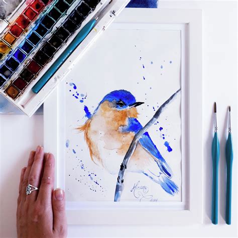 Pássaro em Pintura Aquarela Elo7 Produtos Especiais