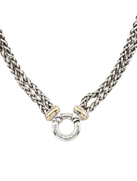 David Yurman Albion Double Wheat Chain Necklace 14K Yellow Gold