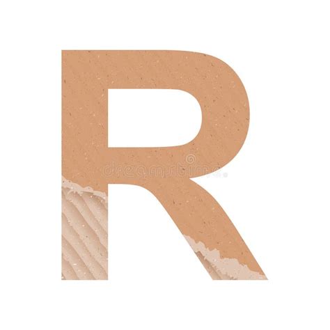 Letter R Of The English Alphabet Gray Paper Cardboard Texture On White Background Vector