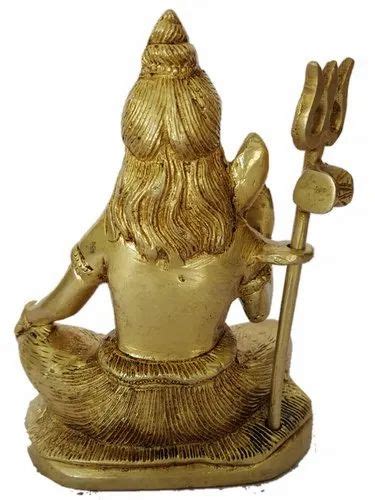 Golden Gold Plated Brass Lord Shiva Statue For Worship Size 4x3x6