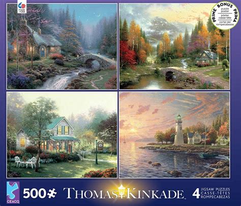 Thomas Kinkade 4 x 500 Piece Ceaco Jigsaw Puzzle Multi Pack