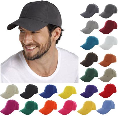 Men Women Plain Adjust Curved Visor Baseball Cap Hat Solid Blank Color