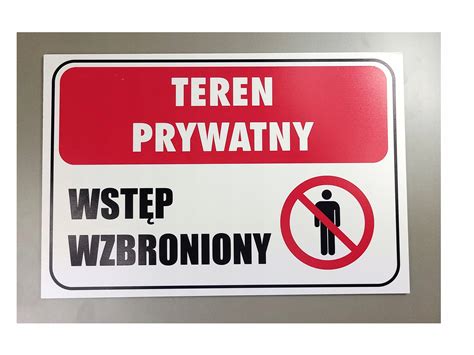 Tabliczka TEREN PRYWATNY WSTĘP WZBRONIONY 30X20cm BBFC 133D0