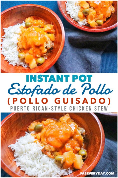 Instant Pot Estofado De Pollo Or Pollo Guisado Puerto Ricanstyle