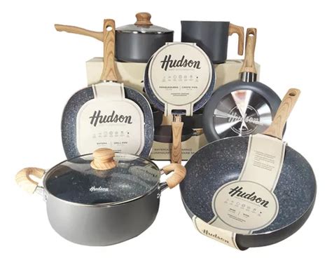 Bateria Cocina Hudson C Ceramica Antiadherente Granito Pz Env O Gratis