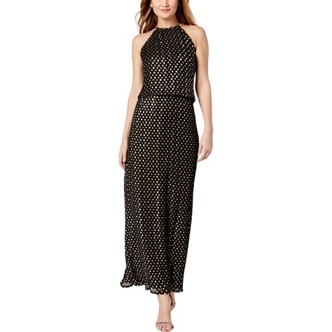 Msk Womens Black Metallic Blouson Halter Maxi Dress Bhfo Ebay