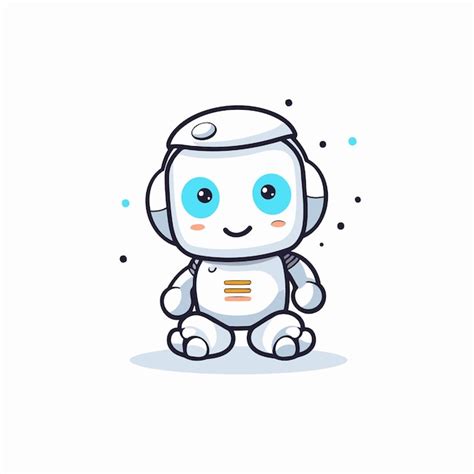 Premium Vector Cute Robot Cartoon Vector Illustration Cute Little Robot