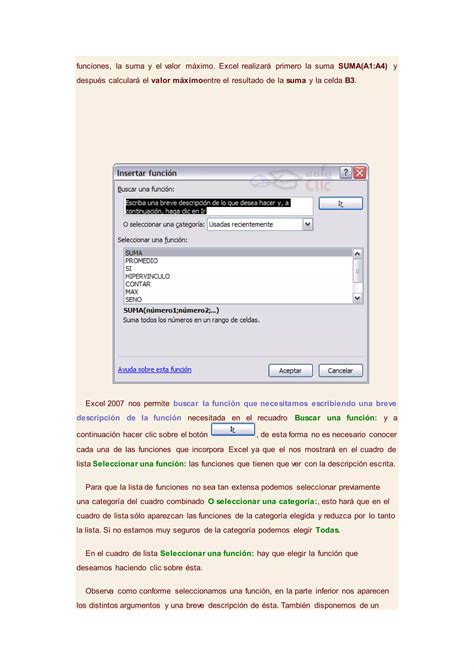 Introducir F Rmulas Y Funciones Pdf