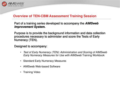 Ppt Overview Of Ten Cbm Assessment Training Session Powerpoint Presentation Id5739288