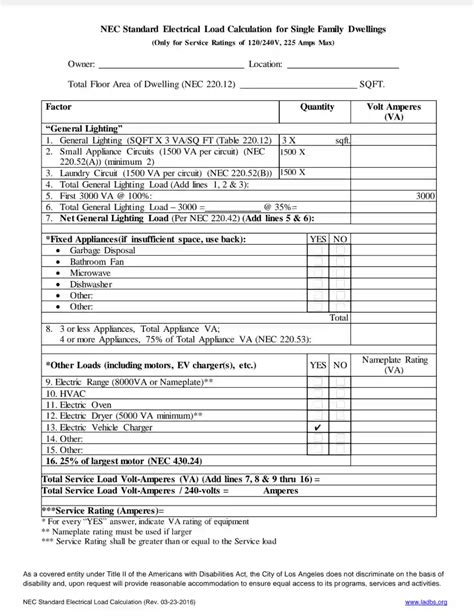 Nec Residential Load Calculations