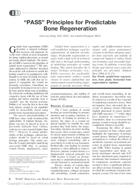 Pdf Pass Principles For Predictable Bone Regeneration