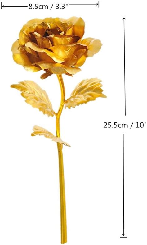 Creative Artificial 24K Gold Rose Flower Plastic Long Stem Real Rose