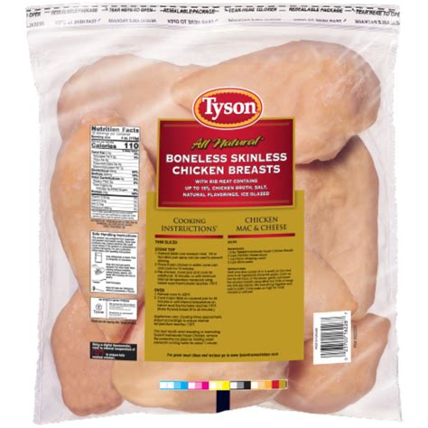 Tyson All Natural Boneless Skinless Chicken Breasts Lb King Soopers