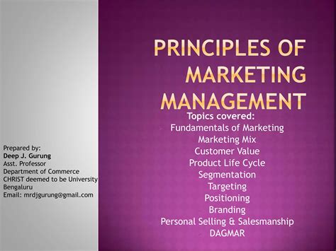 Principles Of Marketing Management 1 Ppt