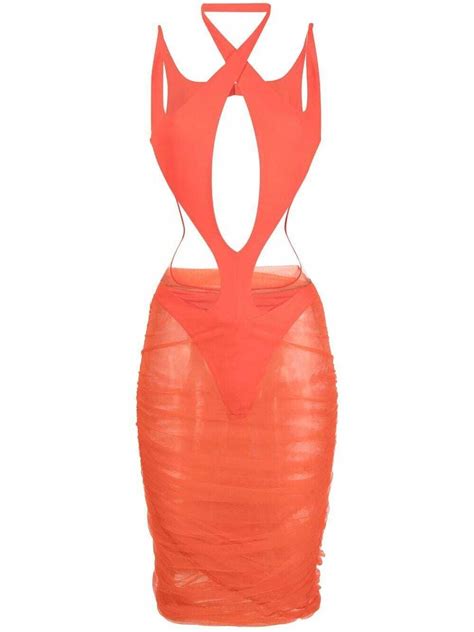 MUGLER - Viscose Short Pencil Dress Mugler