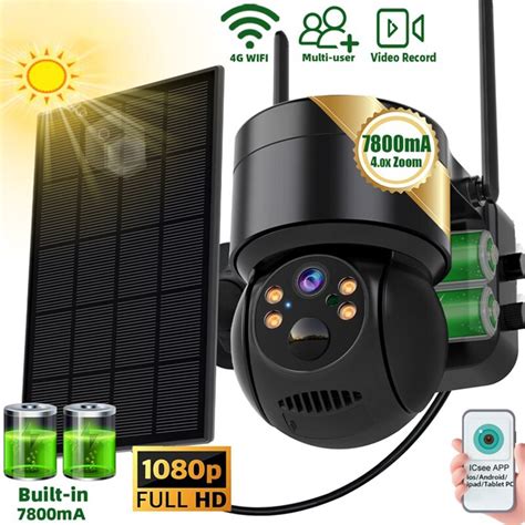 Cam Ra De Surveillance Ext Rieure Panneau Solaire WiFi Cam Ra IP Sans