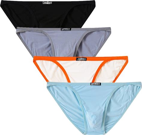 Jinshi Mens Bikini Briefs Low Rise Tagless Bamboo Underwear Xxl