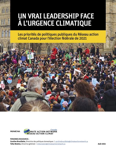 Les priorités de politiques publiques du Réseau action climat Canada