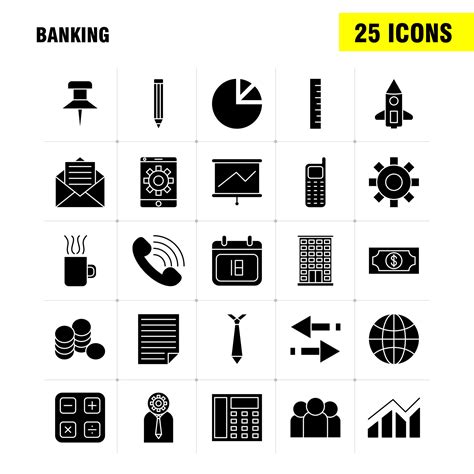 Banking Solides Glyphen Symbol F R Webdruck Und Mobiles Uxui Kit Wie