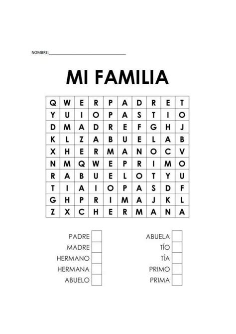 Crucigrama La Familia Profe Social